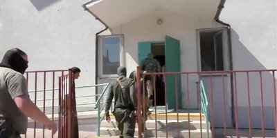 Foto: Störung des Gottesdienstes in einem separaten Gebiet der Region Luhansk in der Ukraine (August 2017)