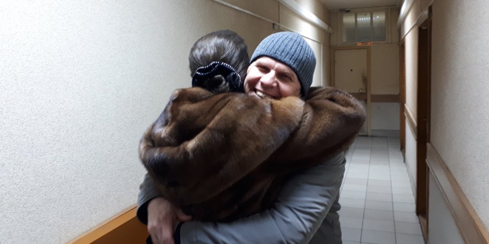 Фото: Владимир Алушкин после 184 дней за решеткой. Январь 2019

