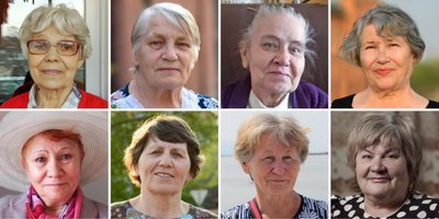 Kuvassa vasemmalta oikealle, ylhäältä alas: Elena Zaishchuk, Nina Purge, Kaleria Mamykina, Lyubov Galaktionova, Vera Zolotova, Raisa Usanova, Maya Karpushkina, Olga Opaleva