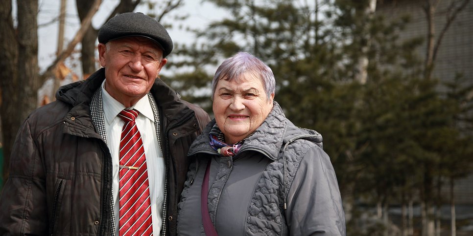 Sur la photo : Vladimir Filippov avec sa femme, le 15 mars 2021