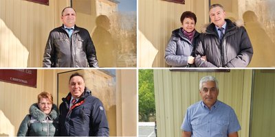 En la foto: Denis Peresunko, Valery y Marina Rogozin, Sergey y Anna Melnik, Igor Egozaryan