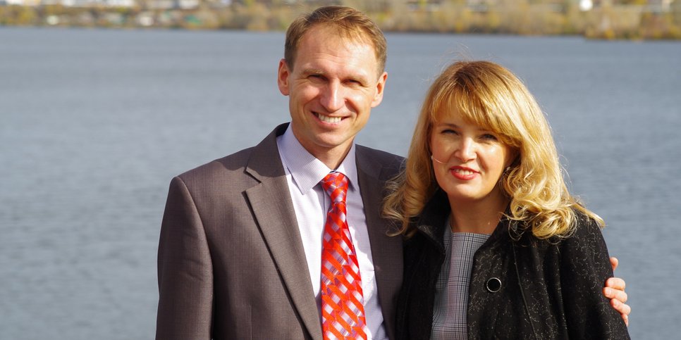 Илья Оленин с супругой Натальей
