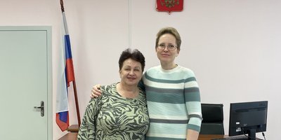 Larisa Potapova and Olga Kalinnikova in the courtroom, March 2025