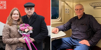 Vasemmalla: Aleksey Gorely vaimonsa Innan kanssa. Oikealla: Oleg Shidlovsky. 14. marraskuuta 2025